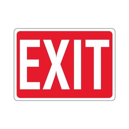 EXIT (White Text on Red) 10"x14" Sign